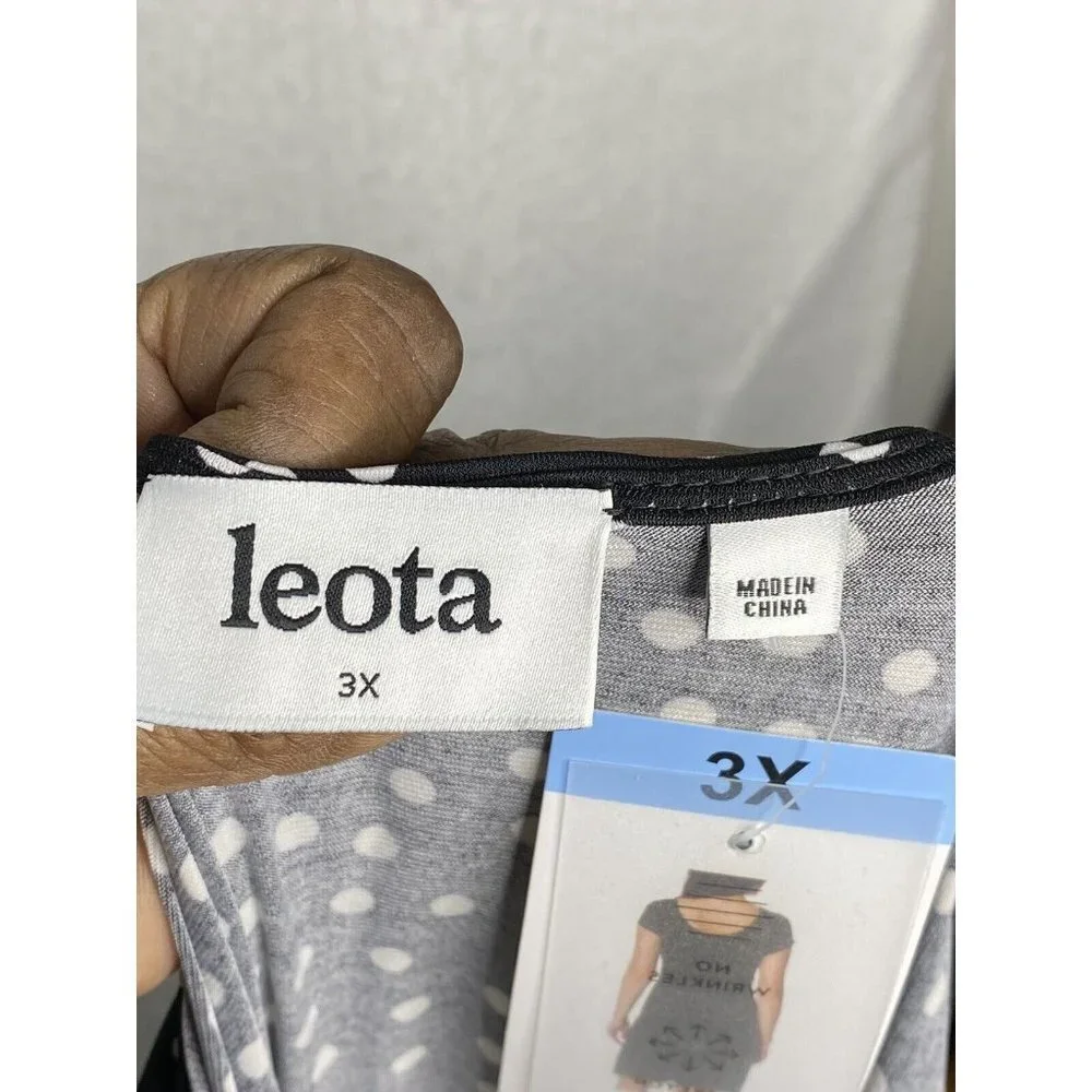 Leota Ladies’ Short Sleeve Confetti Dot‎ Dress SZ 3X